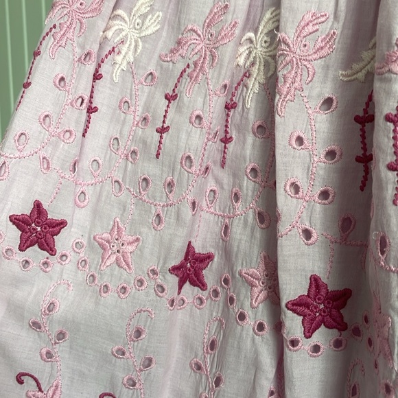 LoveShackFancy freja dress bell sleeve pink Mini Long Sleeved Dress size 8 - Picture 7 of 11